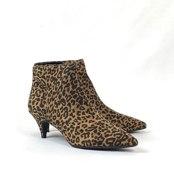 New Circus By Sam Edelman Leopard Kirby Kitten Heel Bootie 7 1/2 - Picture 1 of 9
